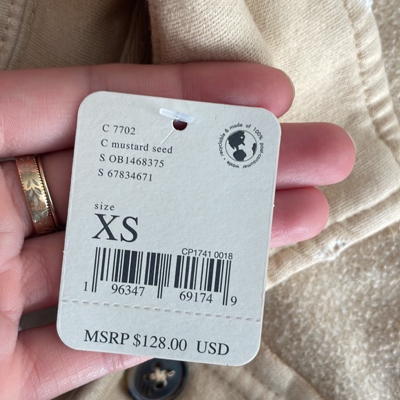 NWT Free People Ruby Shacket Mustard Seed Size Medium - Picture 5 of 5